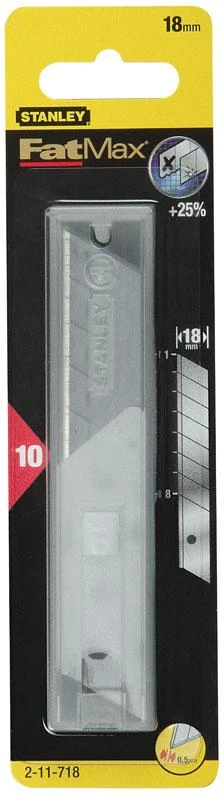 Stanley FatMax 18 mm laužomi peiliukai pakuotėje