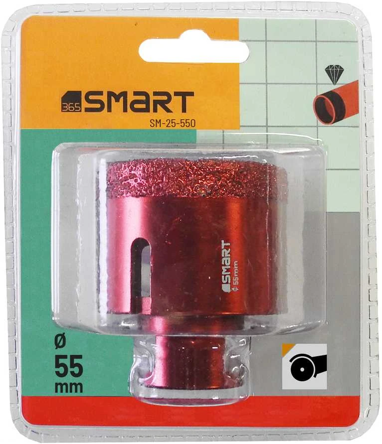 Grąžtas Smart Išmanusis deimantinis skylių pjūklas porcelianinėms plytelėms, 55 mm (SM-25-550)