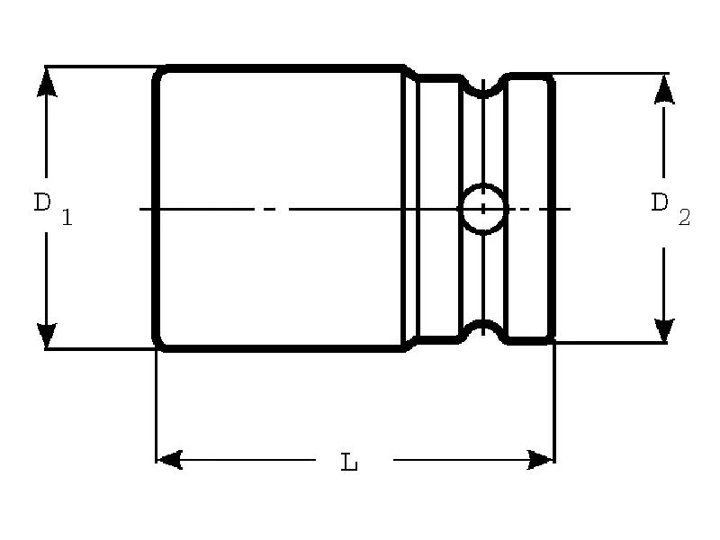 Galvutė smūginė šešiakampė 1/2" ,prailginta, 24mm K7806M Bahco