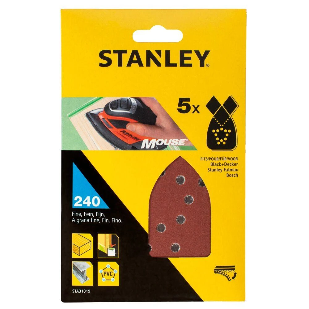 universalus šlifavimo popierius P240, pakuotėje 5 Stanley [STA31019-XJ]