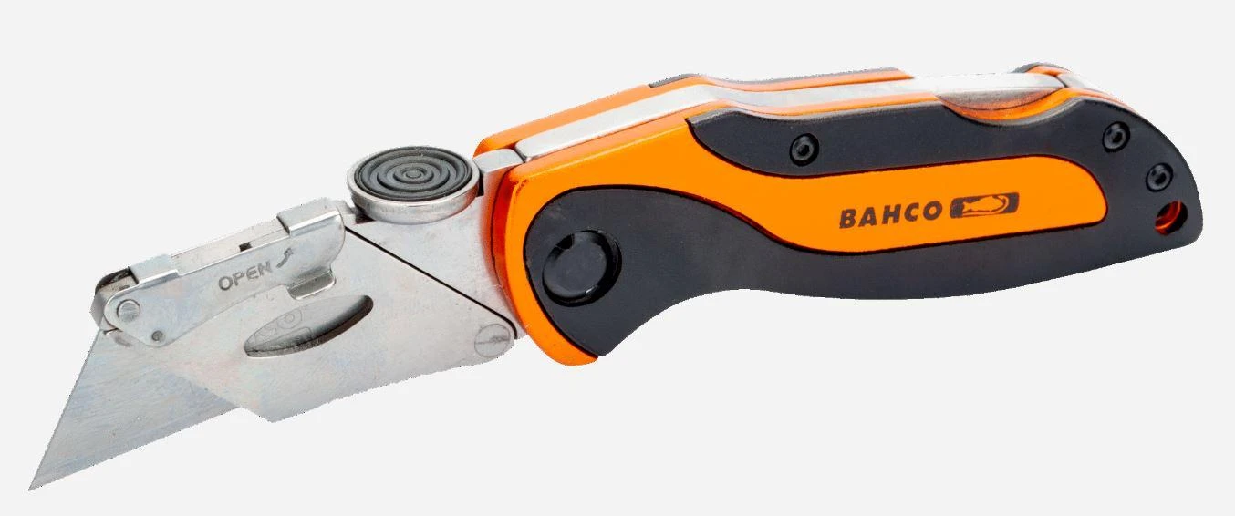 Bahco Sulankstomas peiliukas su keičiamomis trapecinėmis geležtėmis. Metalinis korpusas.KBSU-01