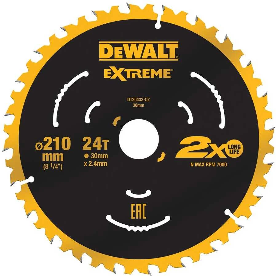 Pjovimo diskas medienai DeWalt Extreme; 210x2,4x30 mm; Z24