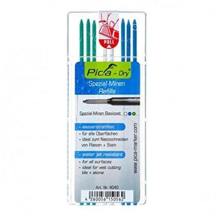 Pica Marker Pica Dry refills, 3-ju spalvu vandeniui atsparios serdeles 8 vnt.