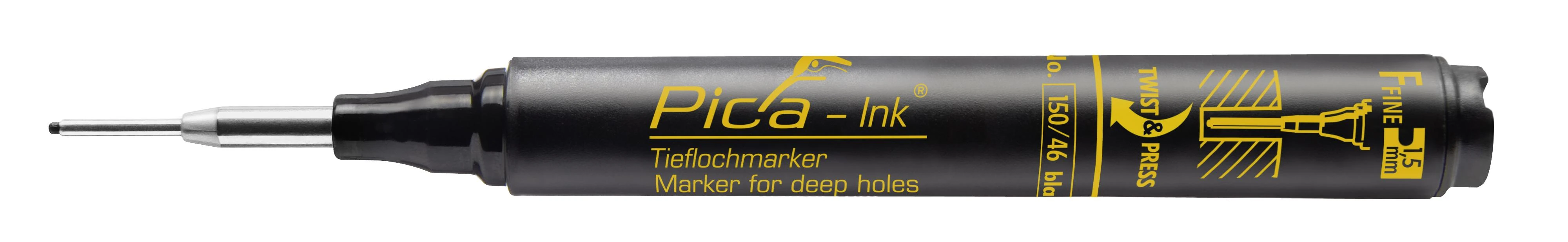 Pica Deep Hole Marker zymeklis, juodos spalvos, 1 vnt.
