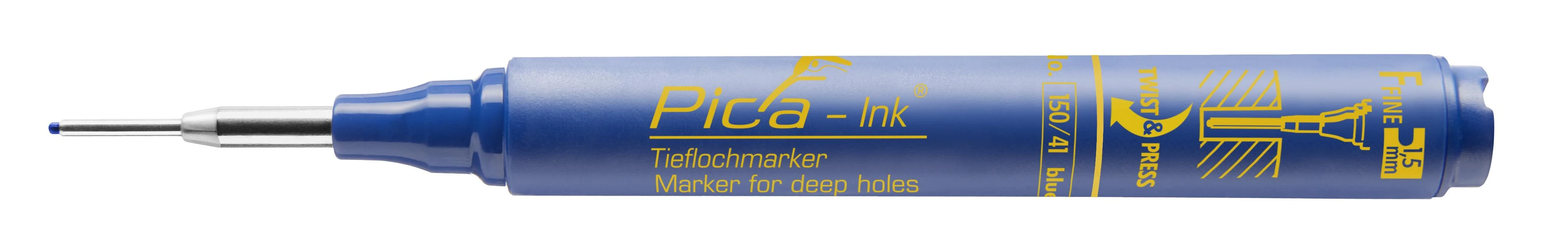 PICA ZNACZNIK DO GŁĘBOKICH OTWORÓW ATRAMENTOWY Mėlynas
