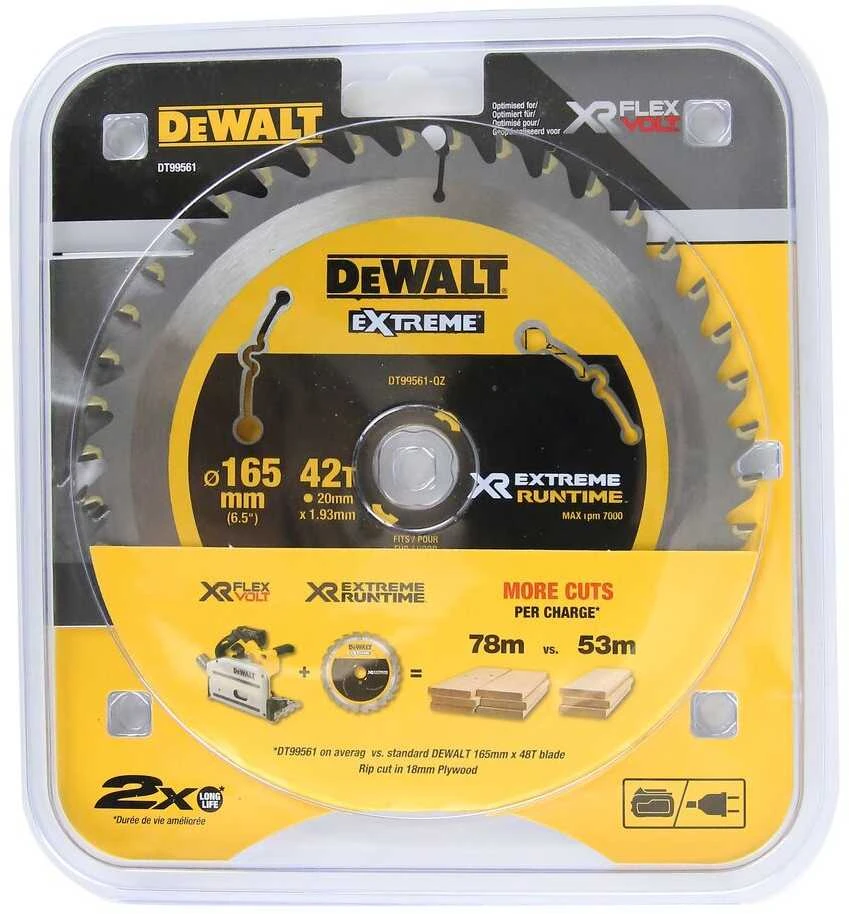 Pjovimo diskas DeWalt DT99561-QZ; 165x20 mm; T42
