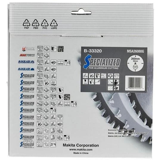 Pjovimo diskas Makita B-33320; 260x30 mm; Z80; -5°