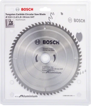 Pjovimo diskas Bosch Eco for Aliuminio 2608644391; 210x30 mm; Z64