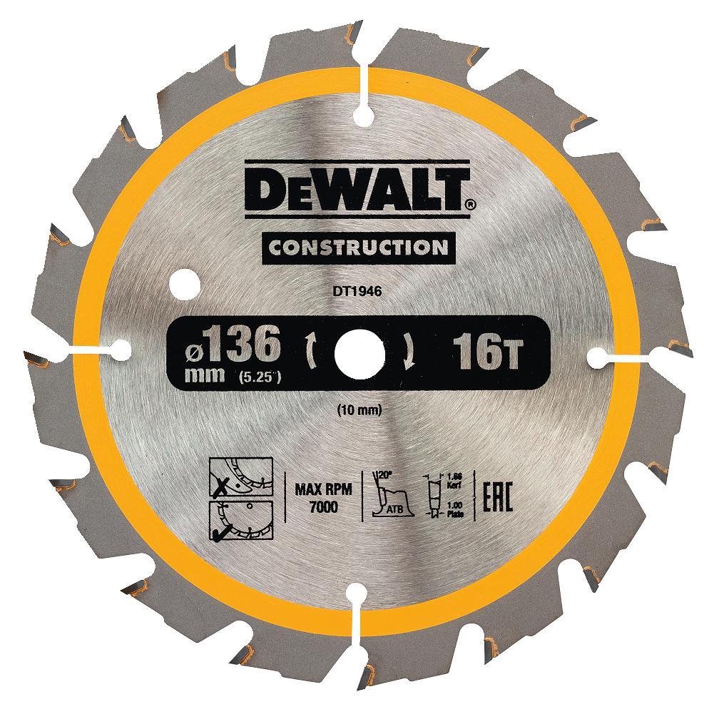 Pjovimo diskas DeWalt DT1946-QZ; 136x10 mm; Z16