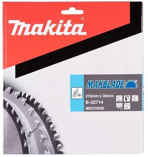 Pjūklas diskinis pjūklas medienai pjauti 216/30/2,4 mm, 24 dantys, MAKBLADE, Makita [B-32714]