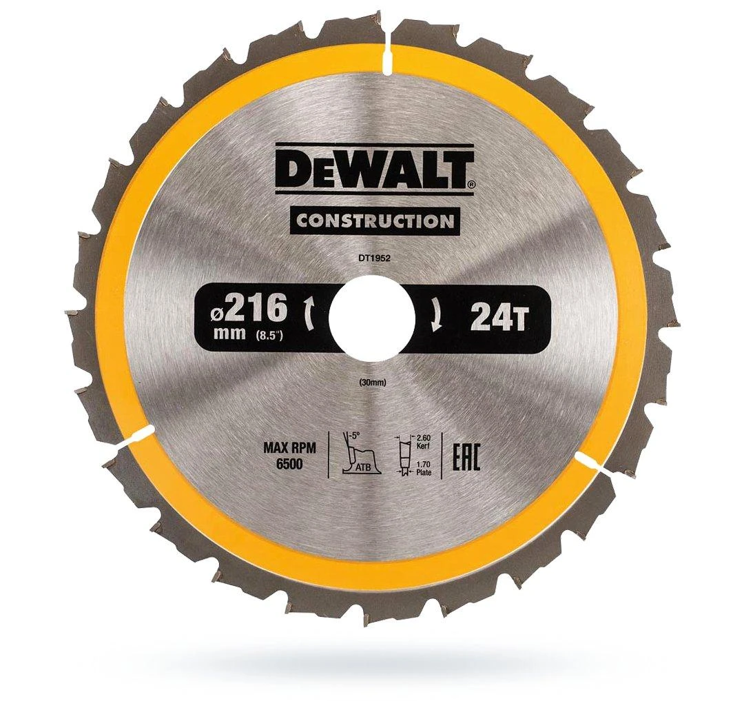 Pjovimo diskas medienai DeWalt DT1952; 216x30 mm; 24T