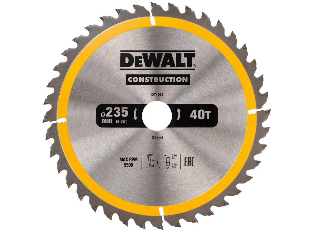 Pjovimo diskas medienai DeWalt DT1955; 235x30 mm; 40T