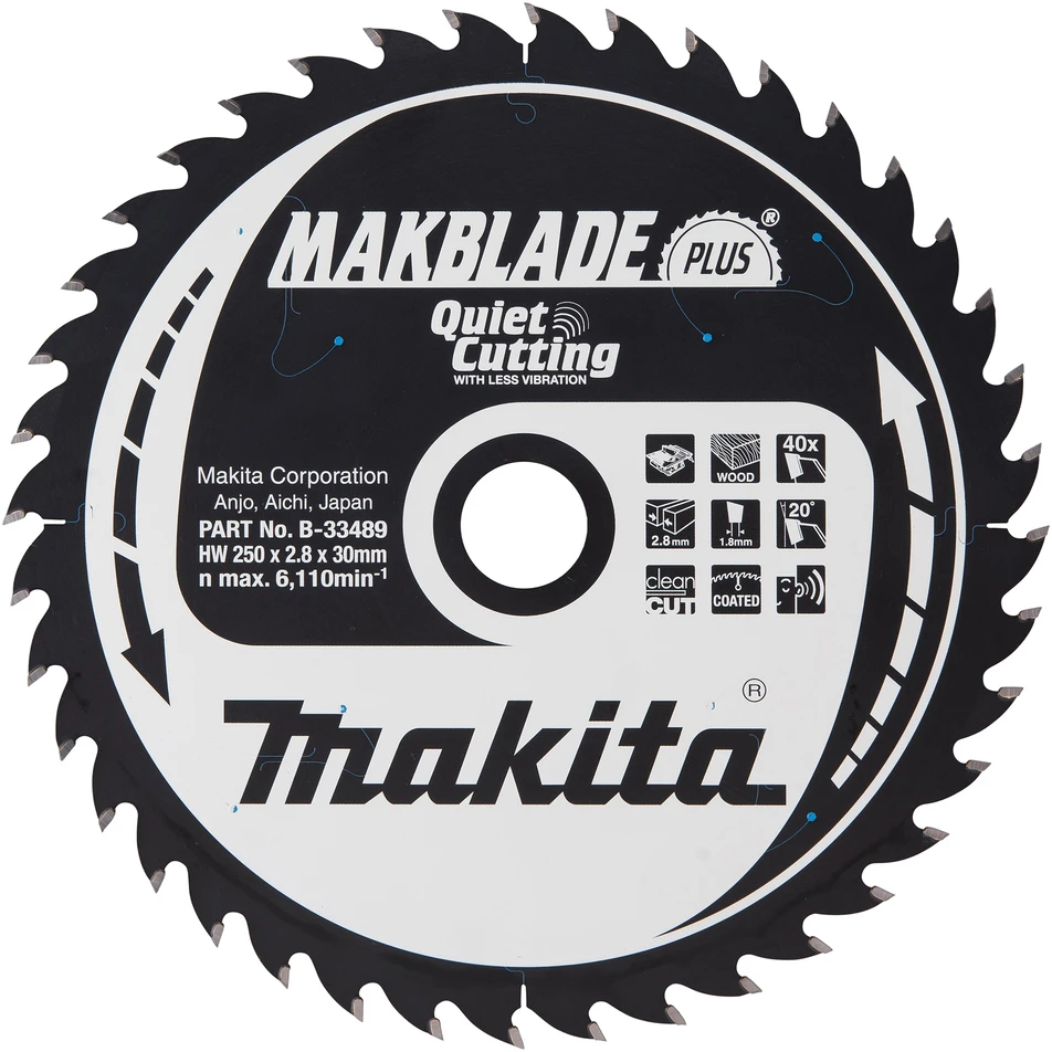 MAKITA DISKINIS PJŪKLAS 250x30x40z MAKBLADE PLUS MEDIENAI