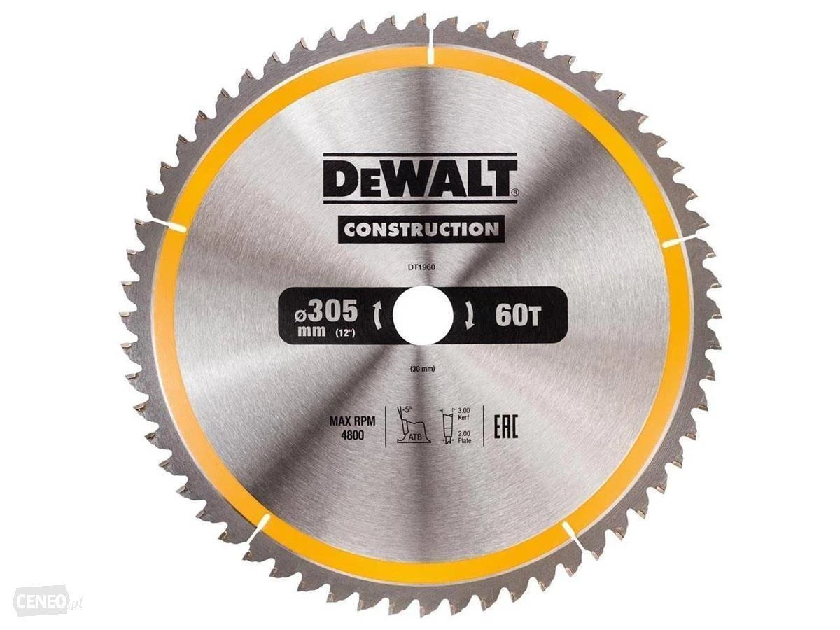 Pjovimo diskas medienai DeWalt DT1960; 305x30 mm; 60T