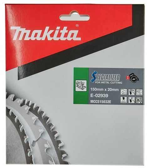 Makita T.C.T. pjūklas SPECIALIZED 150X1.1X20mm 0° T32 E-02939 T.C.T • 150 x20 mm • T32 • 0° • Metalui