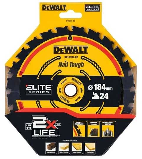 Pjovimo diskas medienai DeWalt Extreme; 184x1,65x16,0 mm; Z24; 5°