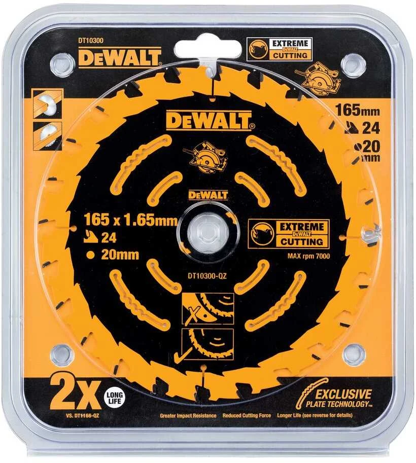 Pjovimo diskas DeWalt; 165x1,65x20,0 mm; Z24; 18°
