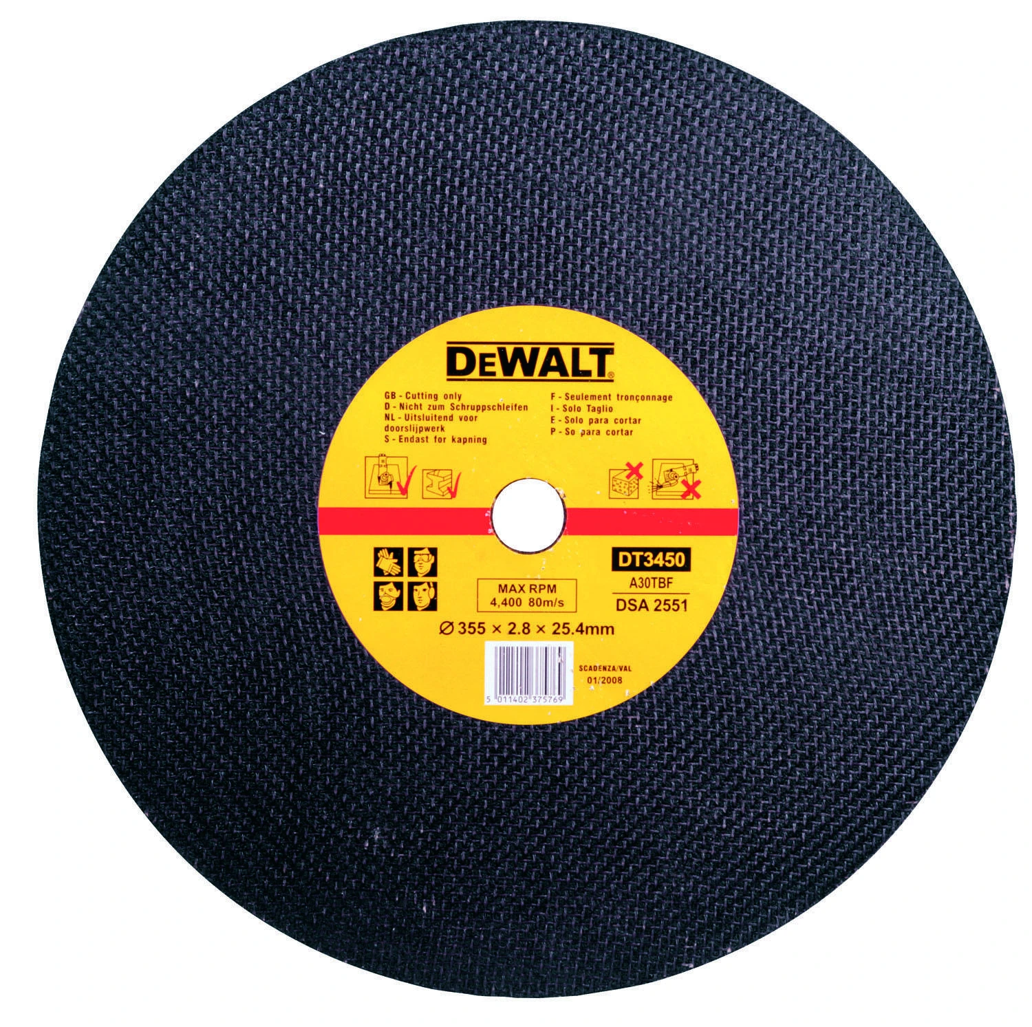 DEWALT TARCZA DO METALU 355 x 3,0 x 25,4mm