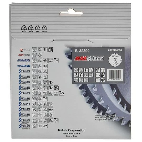 Pjovimo diskas Makita B-32390; 190x30 mm; Z60