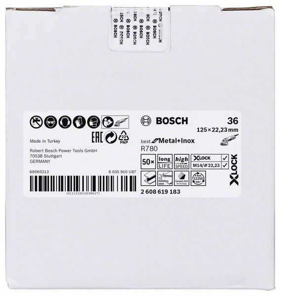 Bosch X-LOCK šlifavimo diskai Best Metal Inox 125 K60