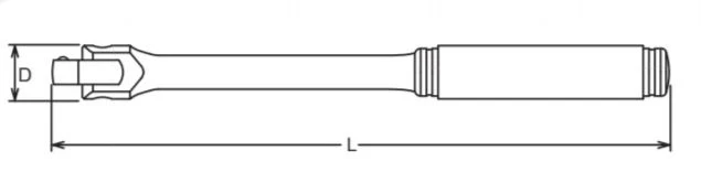 1/2 colio pakreipimo rankenėlė, 380 mm, Koken [4768J-380]