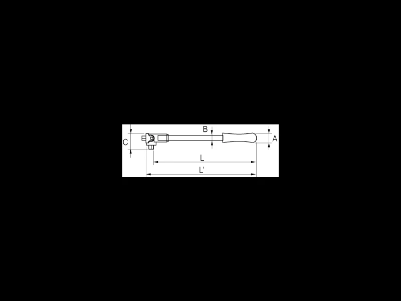 Rankena su lanksčiuoju 3/4" kvadratu 450mm Irimo