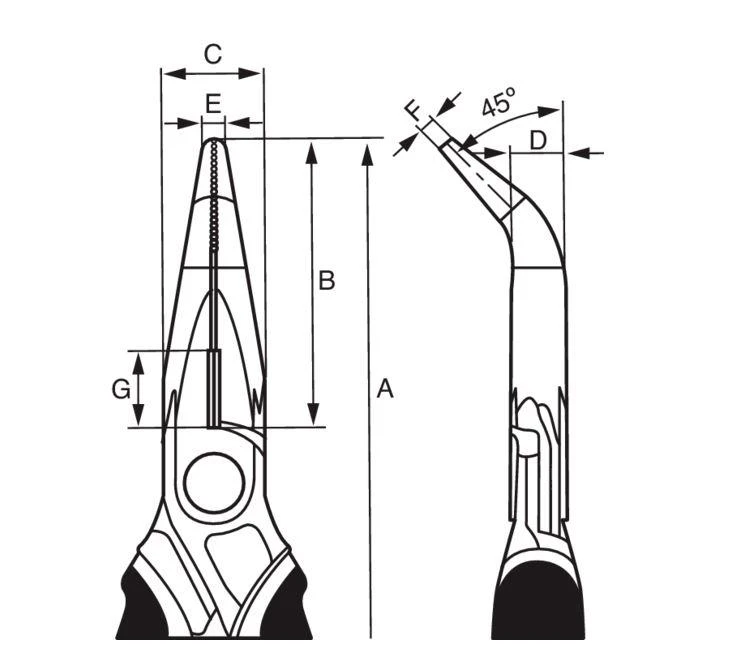 Bahco Prailgintos lenktos replės 160mm Ergo