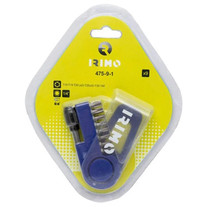 rinkinys 1/4" antgaliai su adapteriu, 9 vnt. Irimo [475-9-1], T10-T40