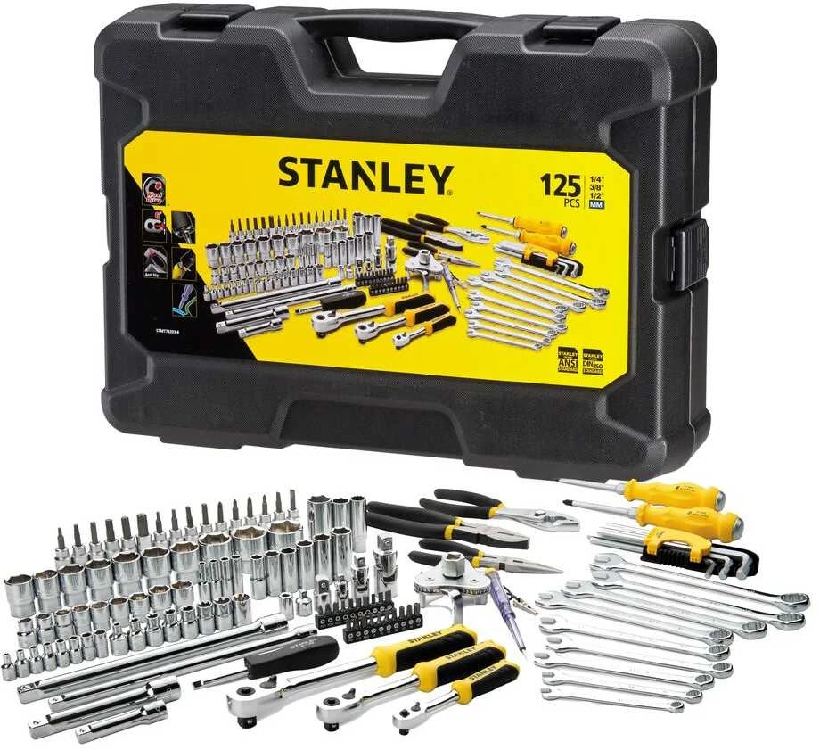 Rinkinys 125 vnt. rankiniai įrankiai mechanikams, 1/4", 3/8" ir 1/2" su lagaminu, Stanley [STMT74393-8]