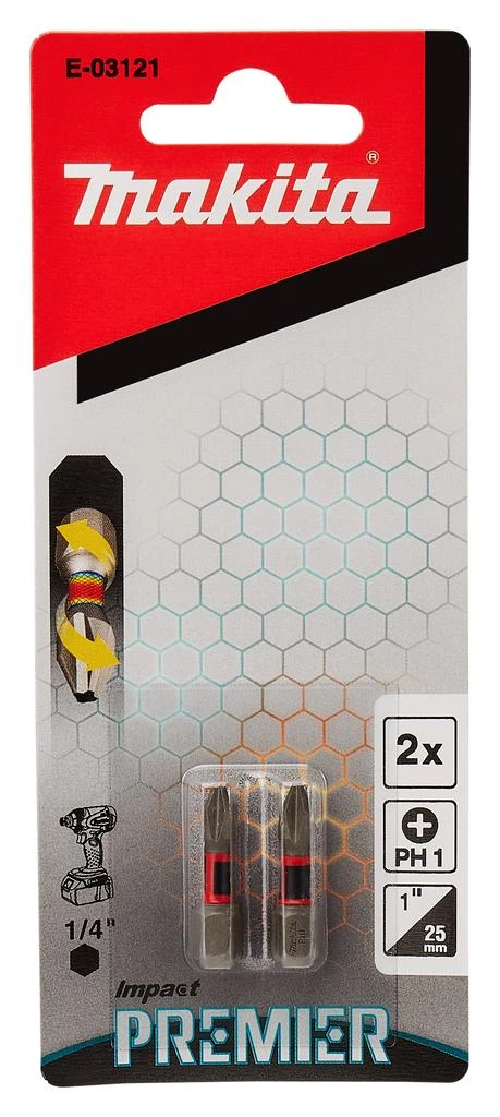 Makita Torsion sukimo antgalis (C-form), PH1-25mm E-03121 PH1 • 25 mm • 1/4" • 2Vnt