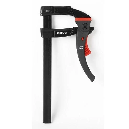 rinkinys: 2 x svirties spaustukai plienas KLI20, 200x80mm KliKlamp + Multitool, Bessey [KLI-SET-A] Juodas Edition