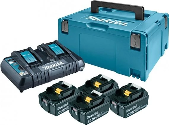 Makita Akumuliatorių ir dvigubo kroviklio komplektas LXT® 197626-8 18V • BL1850B x4 • DC18RD • LXT®