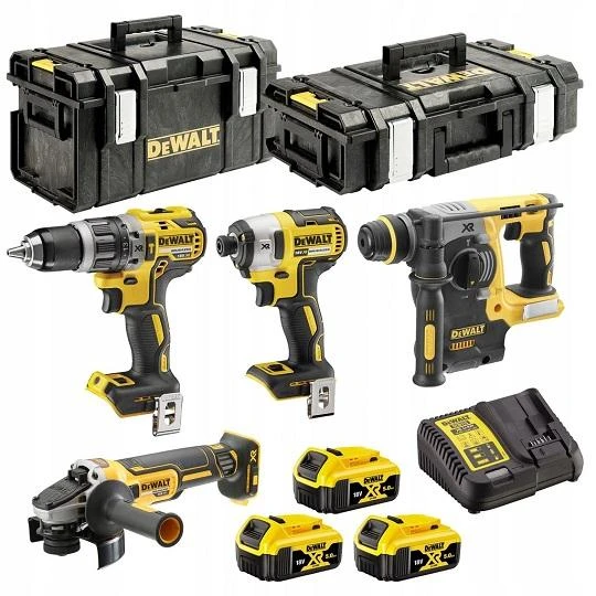 Įrankių rinkinys DeWalt (DCG405 + DCH273 + DCD796 + DCF887); 18 V; 3x5,0 Ah akum.