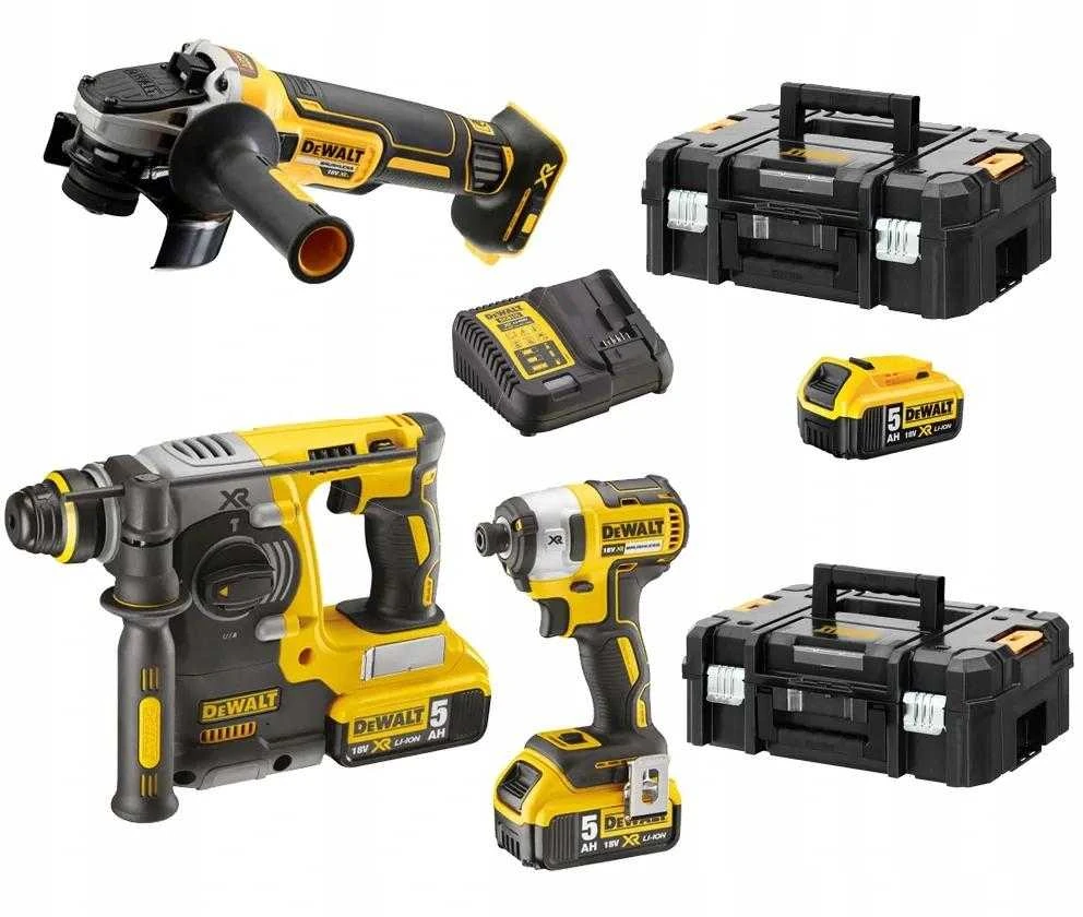 Įrankių rinkinys DeWalt DCK305P3T-QW (DCH273 + DCG405N + DCF887N); 18 V; 3x5,0 Ah akum.