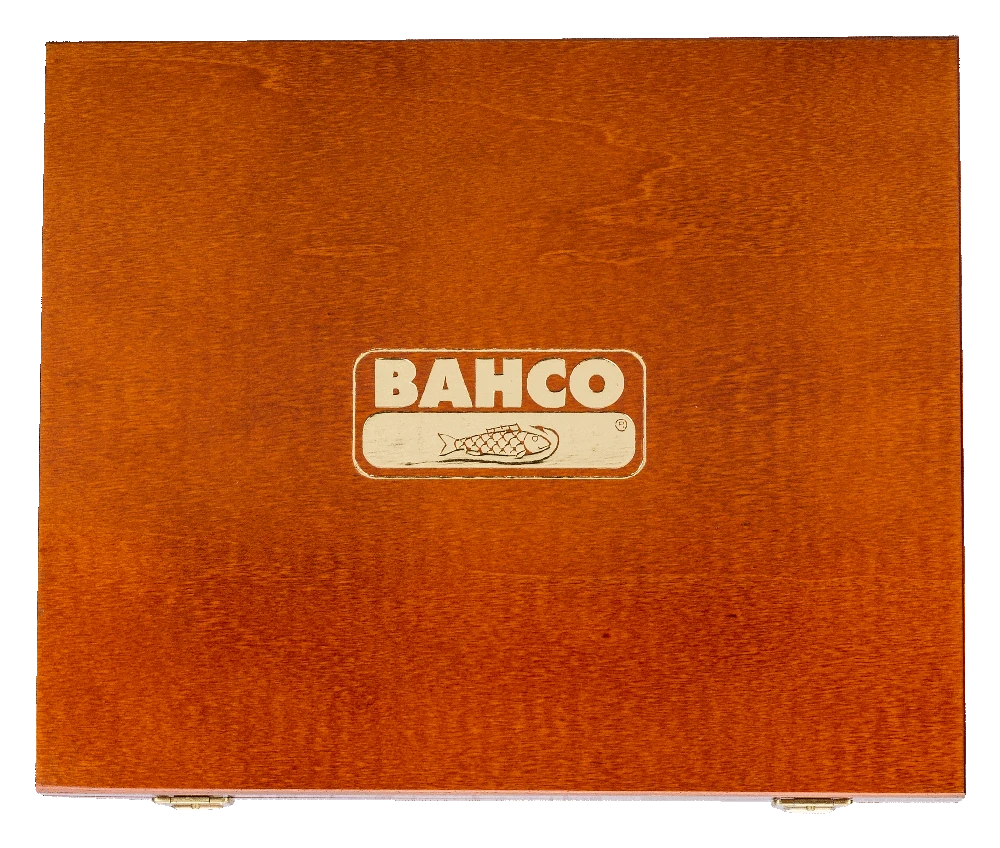 6 medinių kaltų rinkinys. ERGO Bahco serijos [434-S6-EUR] medinis lagaminas