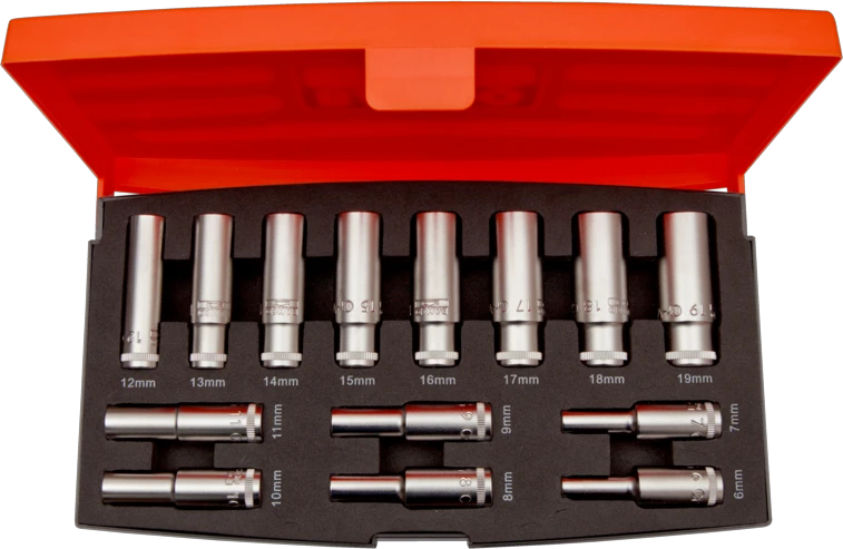 Bahco Galvučių dvylikakampių rinkinys 6-19mm 3/8" 14vnt