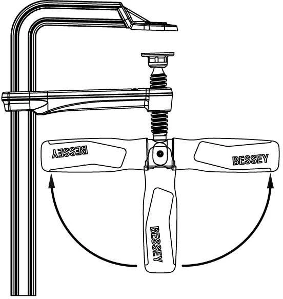 Spaustuvai su užlenkiama rankena BESSEY GZ40-12KG