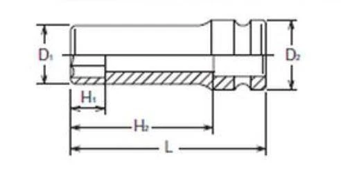 3/8" šešiakampis smūginis smūginis lizdas, galvutės dydis 12 mm, Koken [13300M 12]