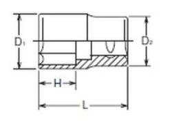 3/4" šešiakampė galvutė KOKEN 24 mm
