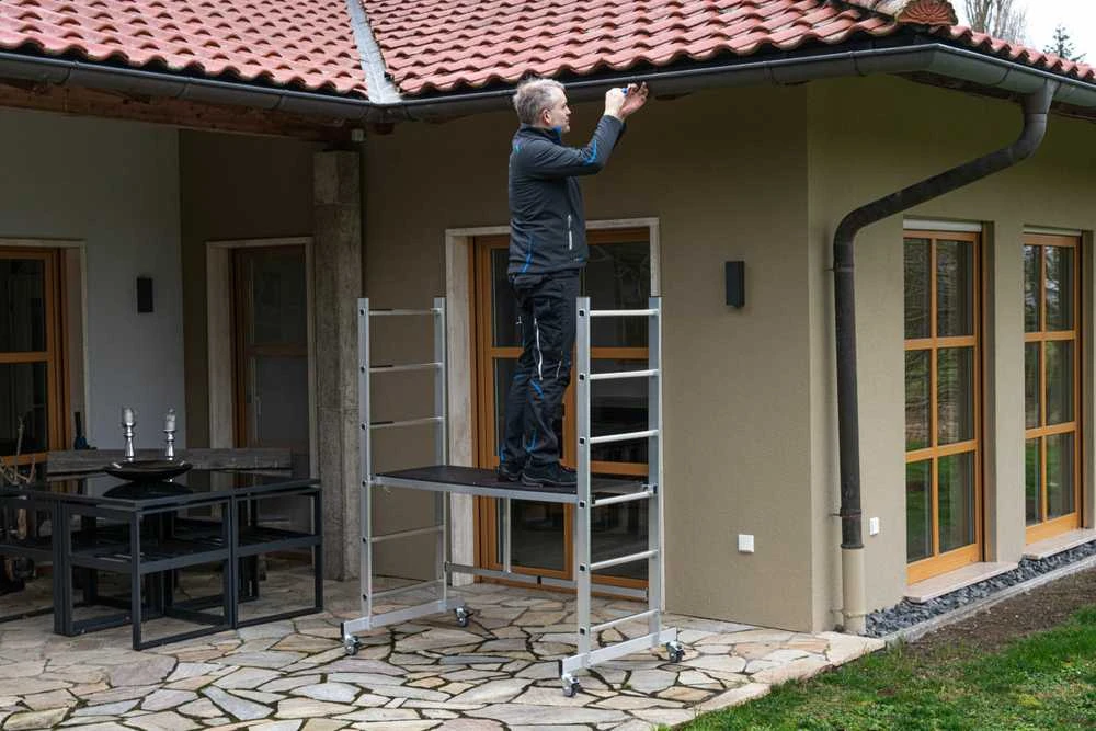 sulankstomi, aliuminio mobilūs pastoliai, CORDA KRAUSE serija [916211] darbinis aukštis 2,9 m