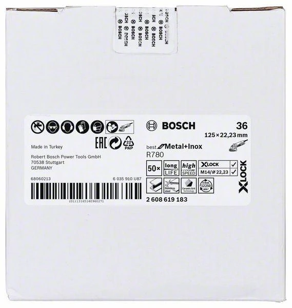 Bosch X-LOCK šlifavimo diskai Best Metal Inox 125 K36