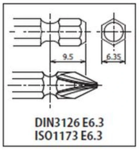1/4" smūginis antgalių laikiklis KOKEN 14142-F6.3