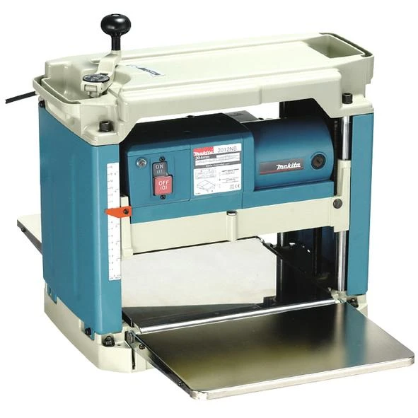 Makita 2012NBX Obliavimo staklės, 0-1,5/0-3,0mm, max 240x304mm, 8,5m/min, 1650 W su stovu