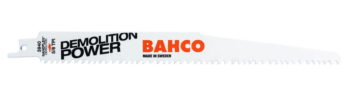 Bahco Tiesinio pjūklo geležtės Sandflex Bi-Metal 228mm*1,6mm DSL 5/8TPI, medžiui ir metalui su vinimis 10vnt