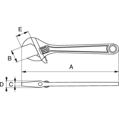 Bahco Reguliuojamas raktas apverčiamomis žiotimis, 158mm max 21mm Ergo