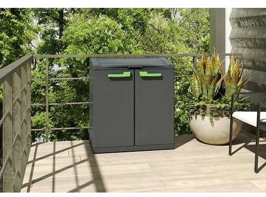 Keter Šiukšlių rūšiavimo spintelė Moby Compact Recycling System, pilka
