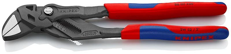 Mėlynas KNIPEX replės veržliaraktis 86 02 180 (raudona/mėlynas, ilgis 180m, reguliuojamas 15 kartų)