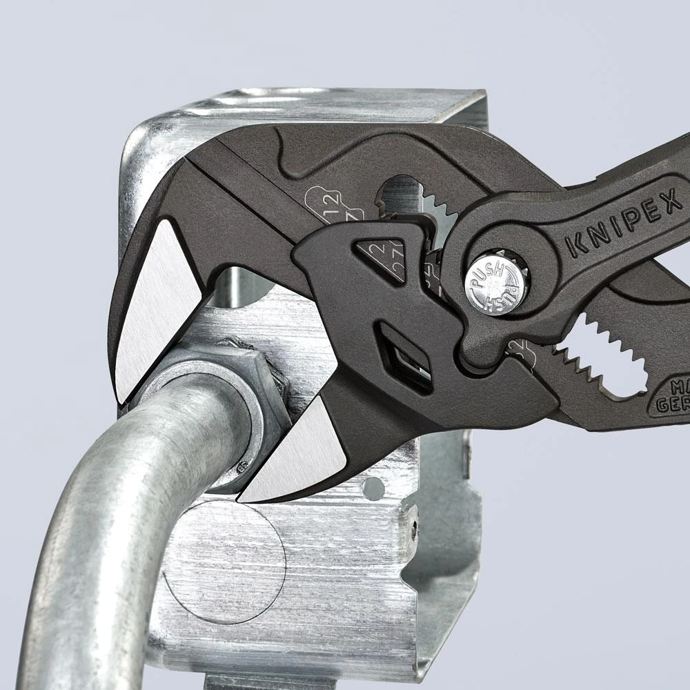 Mėlynas KNIPEX replės veržliaraktis 86 02 180 (raudona/mėlynas, ilgis 180m, reguliuojamas 15 kartų)