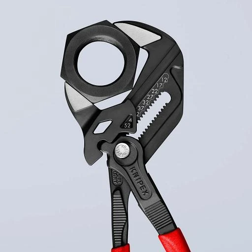 Mėlynas KNIPEX replės veržliaraktis 86 02 180 (raudona/mėlynas, ilgis 180m, reguliuojamas 15 kartų)