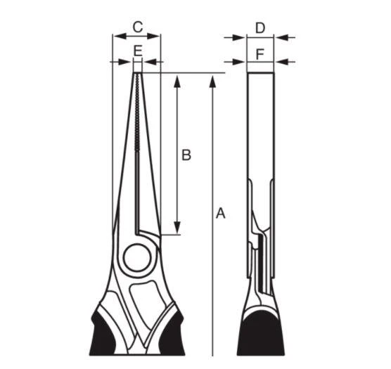 1000V plokščianosės replės 140mm, Bahco